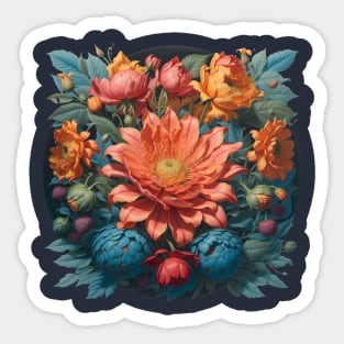 A sublimation design with spring blooming flowers Sticker